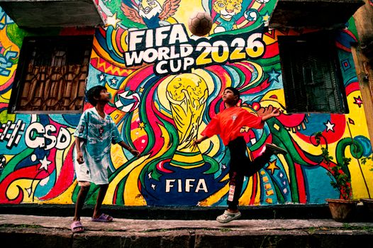 Supporters volgen wk voetbal 2026 op scherm in de binnenstad van Groningen